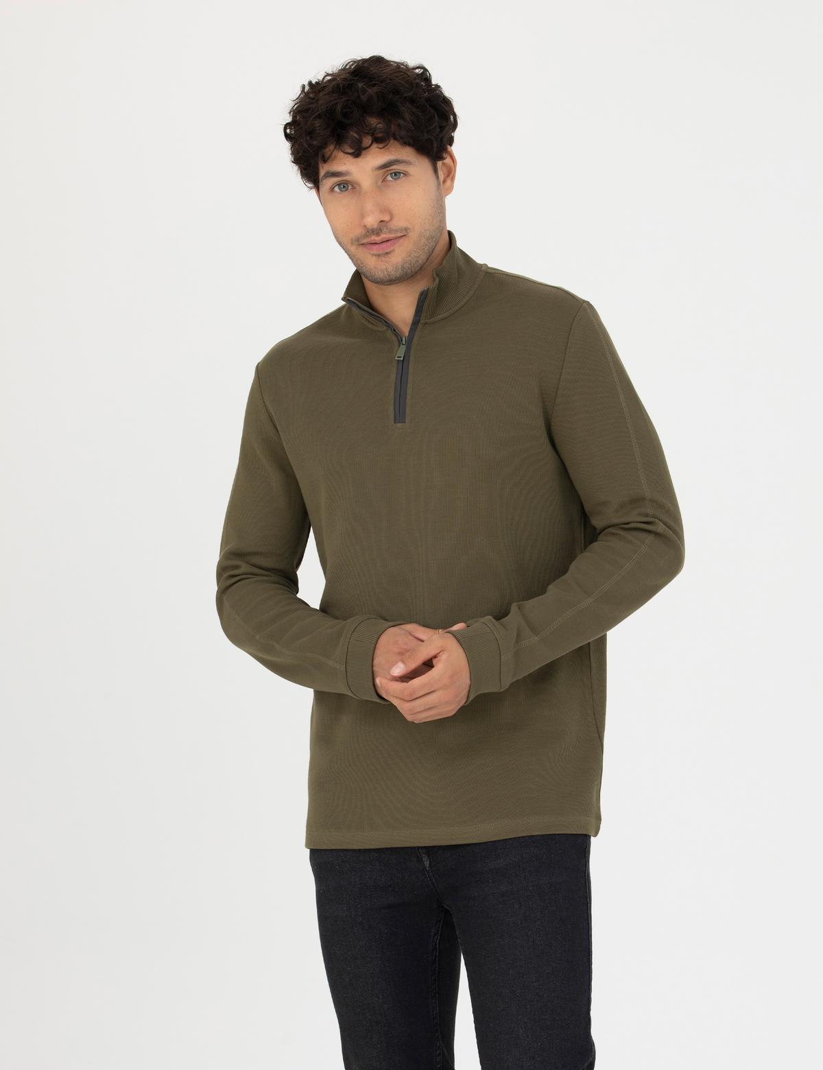 Haki Regular Fit Sweatshirt