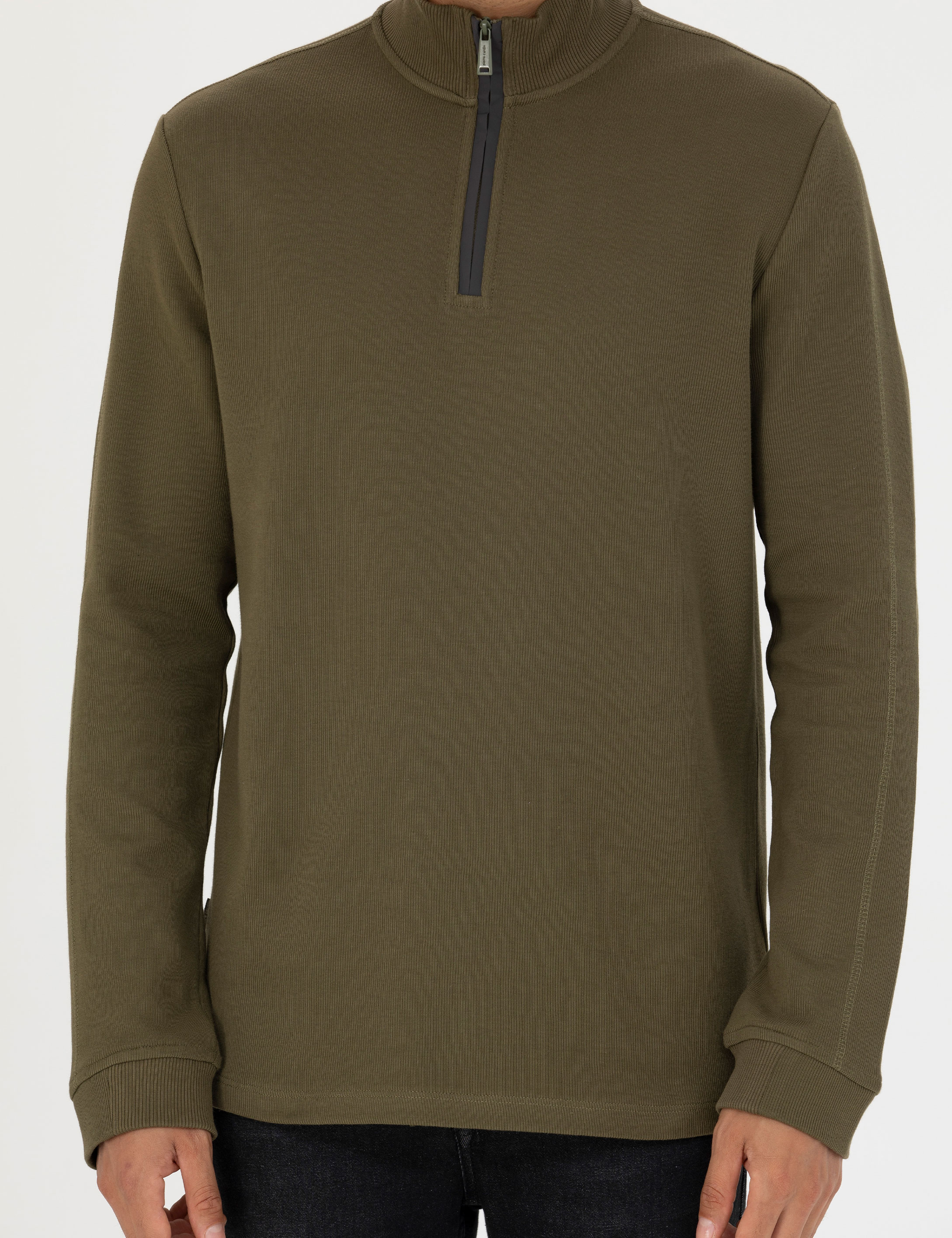 Pierre Cardin Haki Regular Fit Sweatshirt görsel 6