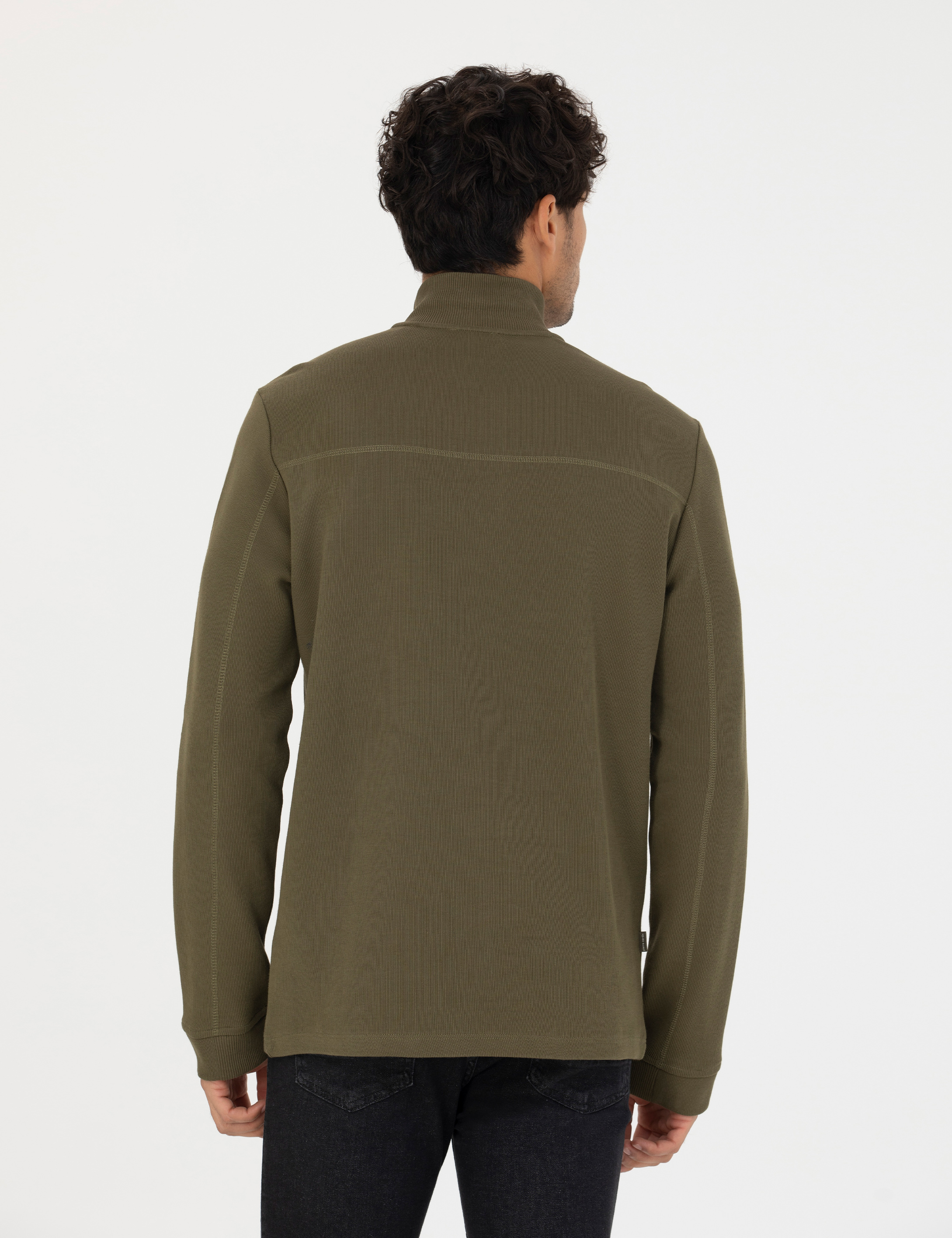 Pierre Cardin Haki Regular Fit Sweatshirt görsel 5