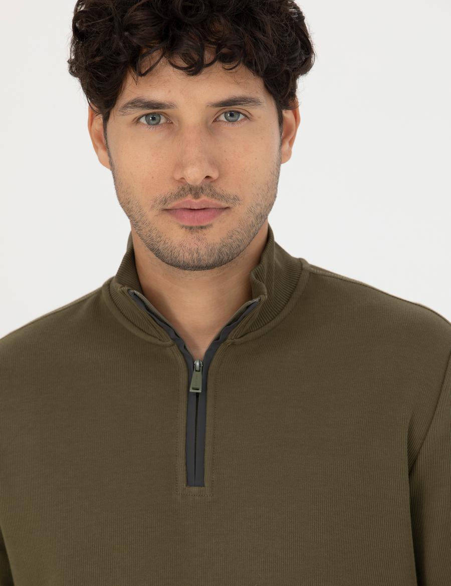 Haki Regular Fit Sweatshirt