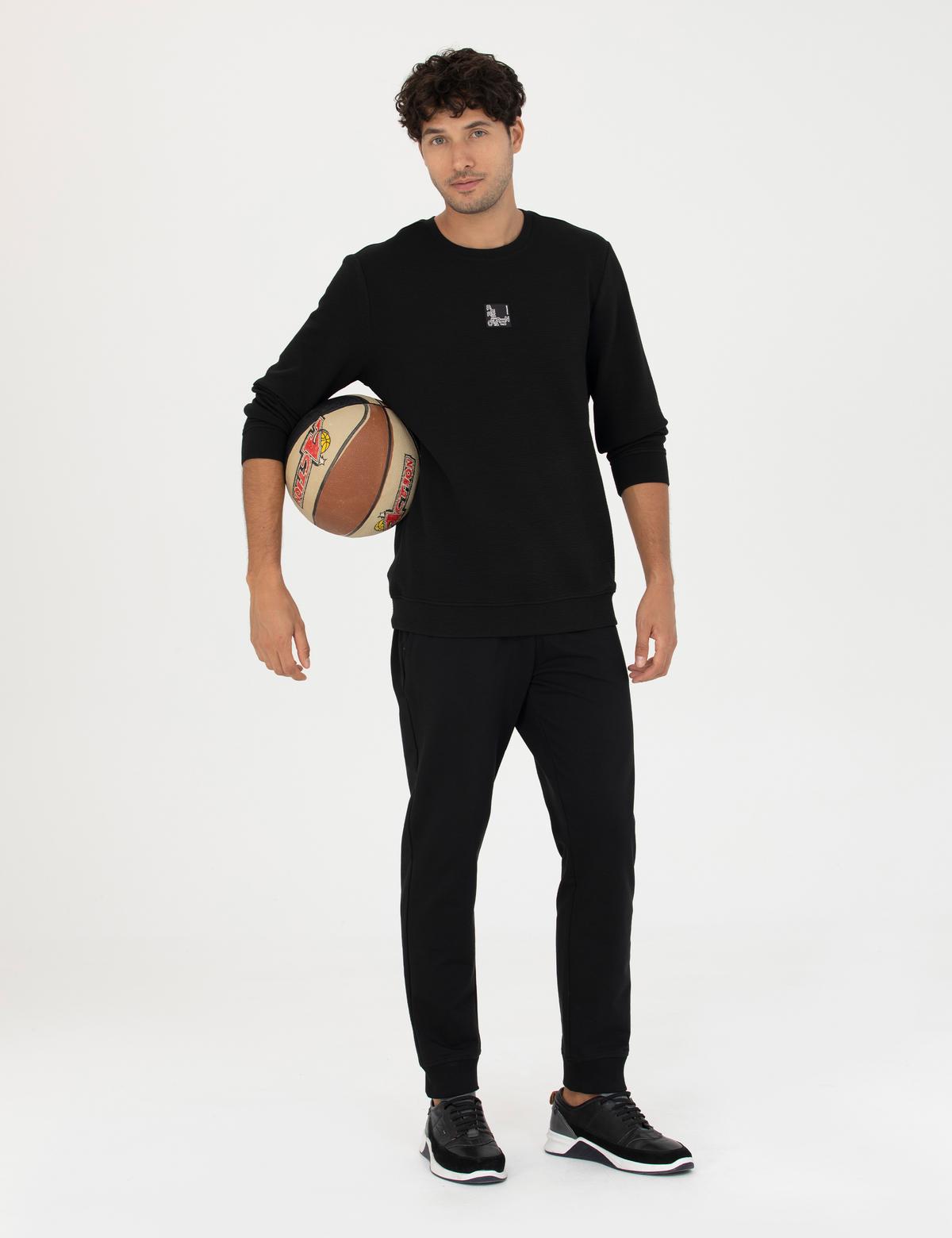 Siyah Regular Fit Sweatshirt - 50273927013