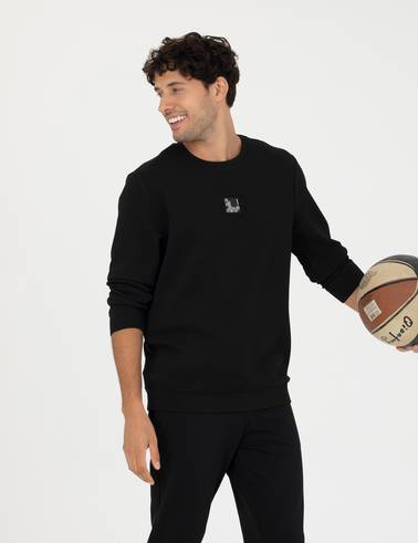 Siyah Regular Fit Sweatshirt