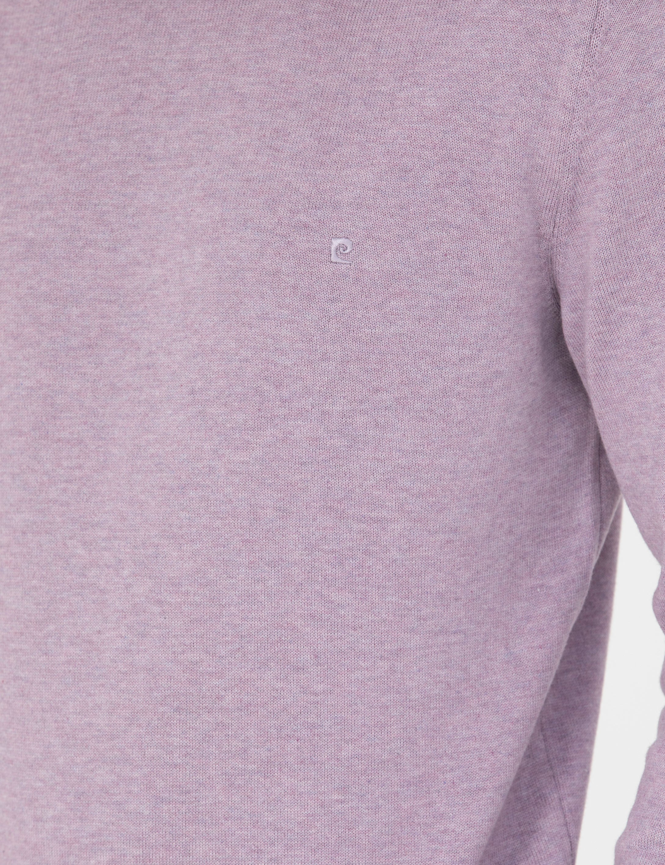Pierre Cardin Koyu Lila Slim Fit Çeyrek Yaka Basic Triko Kazak görsel 7