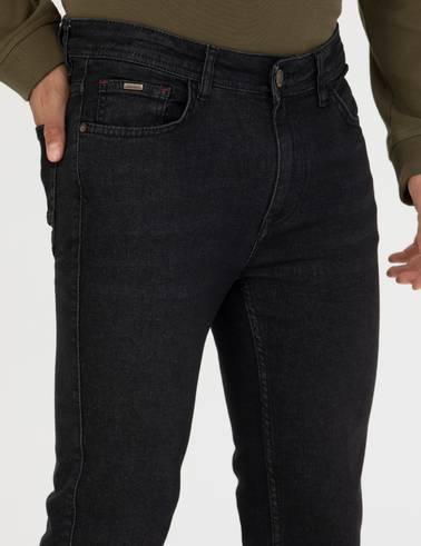 Siyah Slim Fit Jean Pantolon