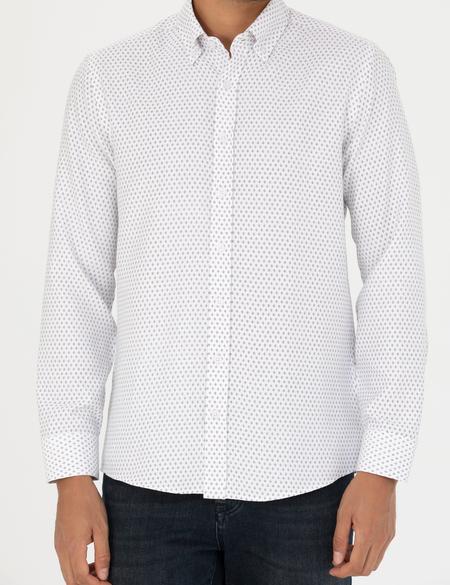 Beyaz Slim Fit Uzun Kollu Gömlek - 50277458001
