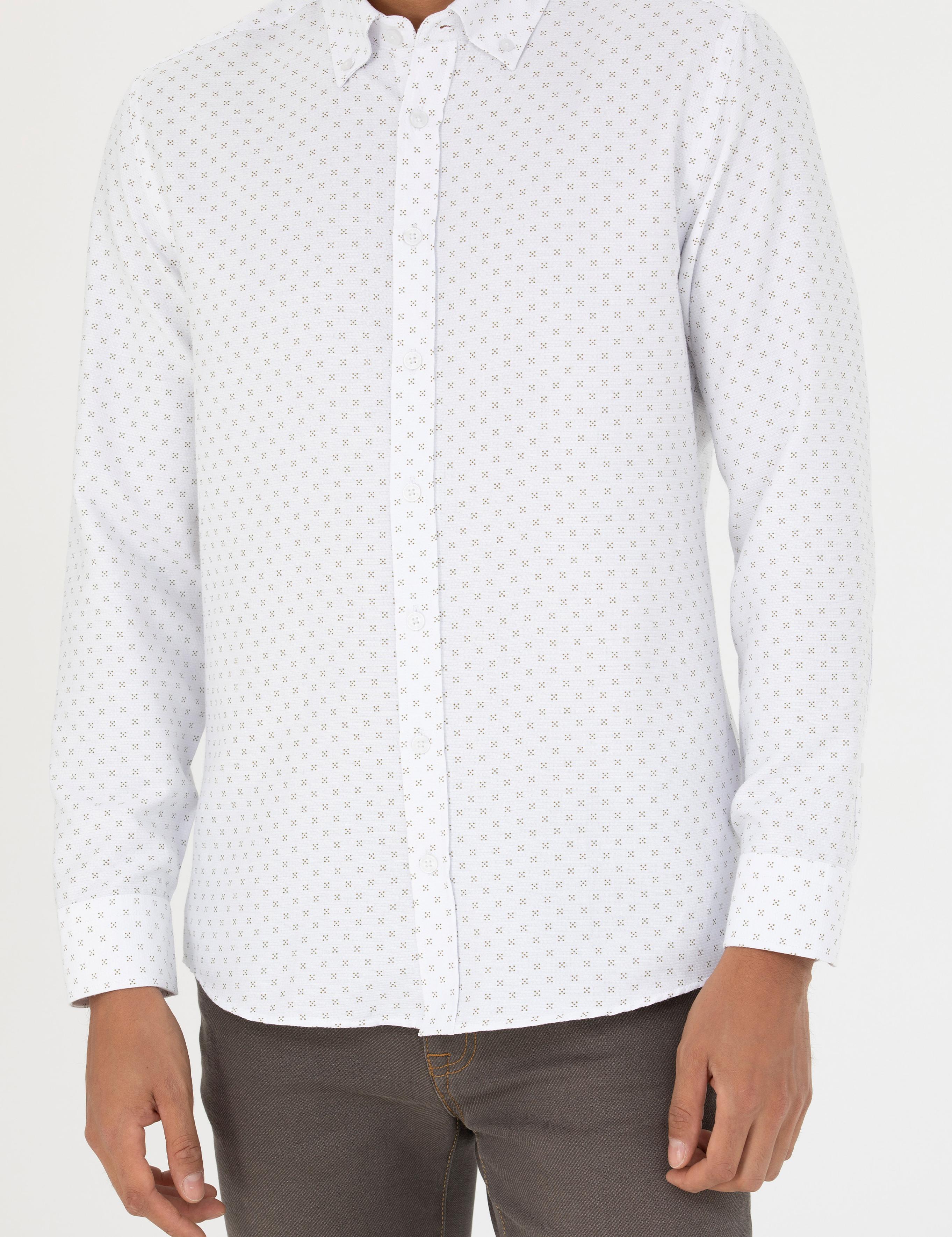 Haki Slim Fit Uzun Kollu Gömlek