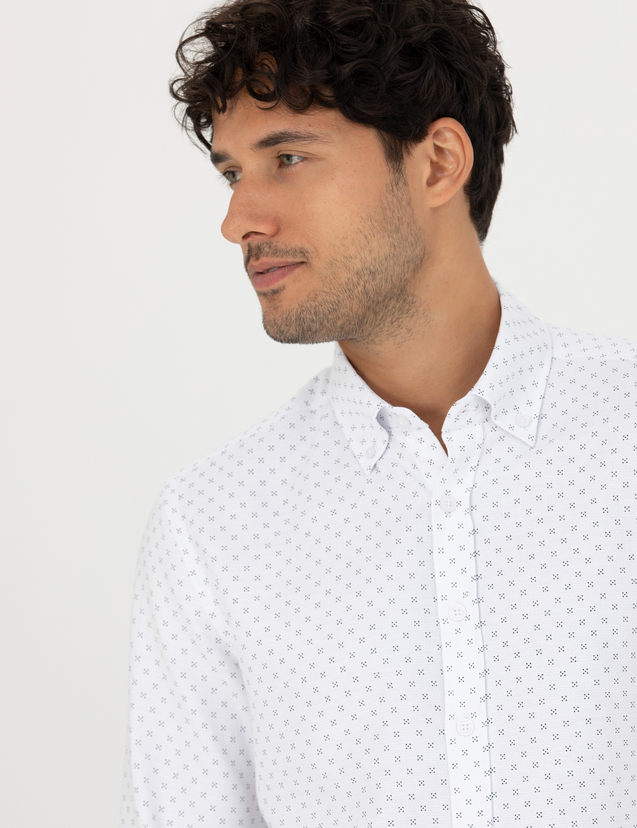 Lacivert Slim Fit Uzun Kollu Gömlek - Image 2