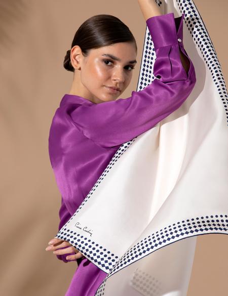 Ekru İpek Eşarp - 50286396002