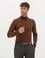 Kahverengi Slim Fit Balıkçı Yaka Basic Triko Kazak