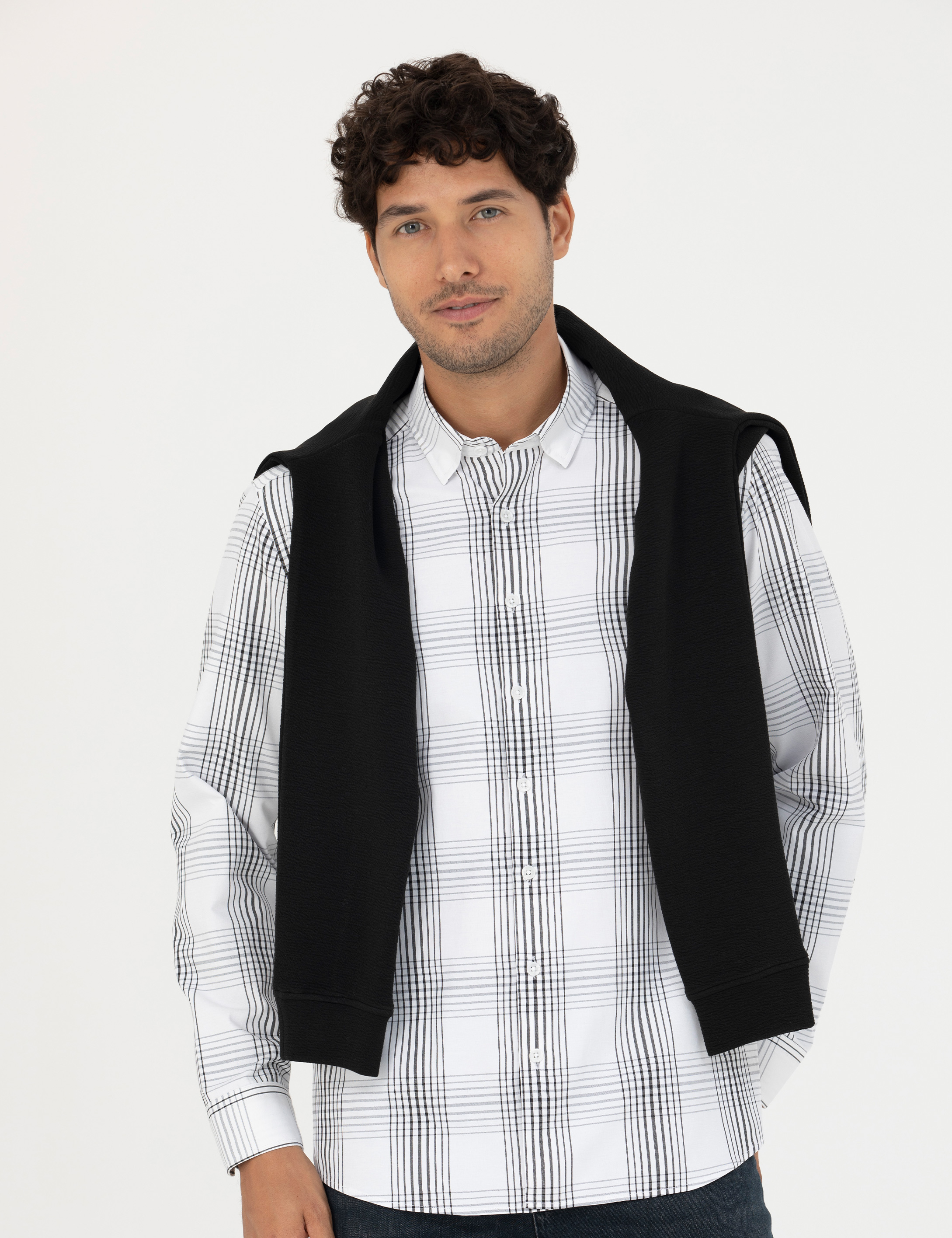 Antrasit Regular Fit Uzun Kollu Gömlek - Image 3