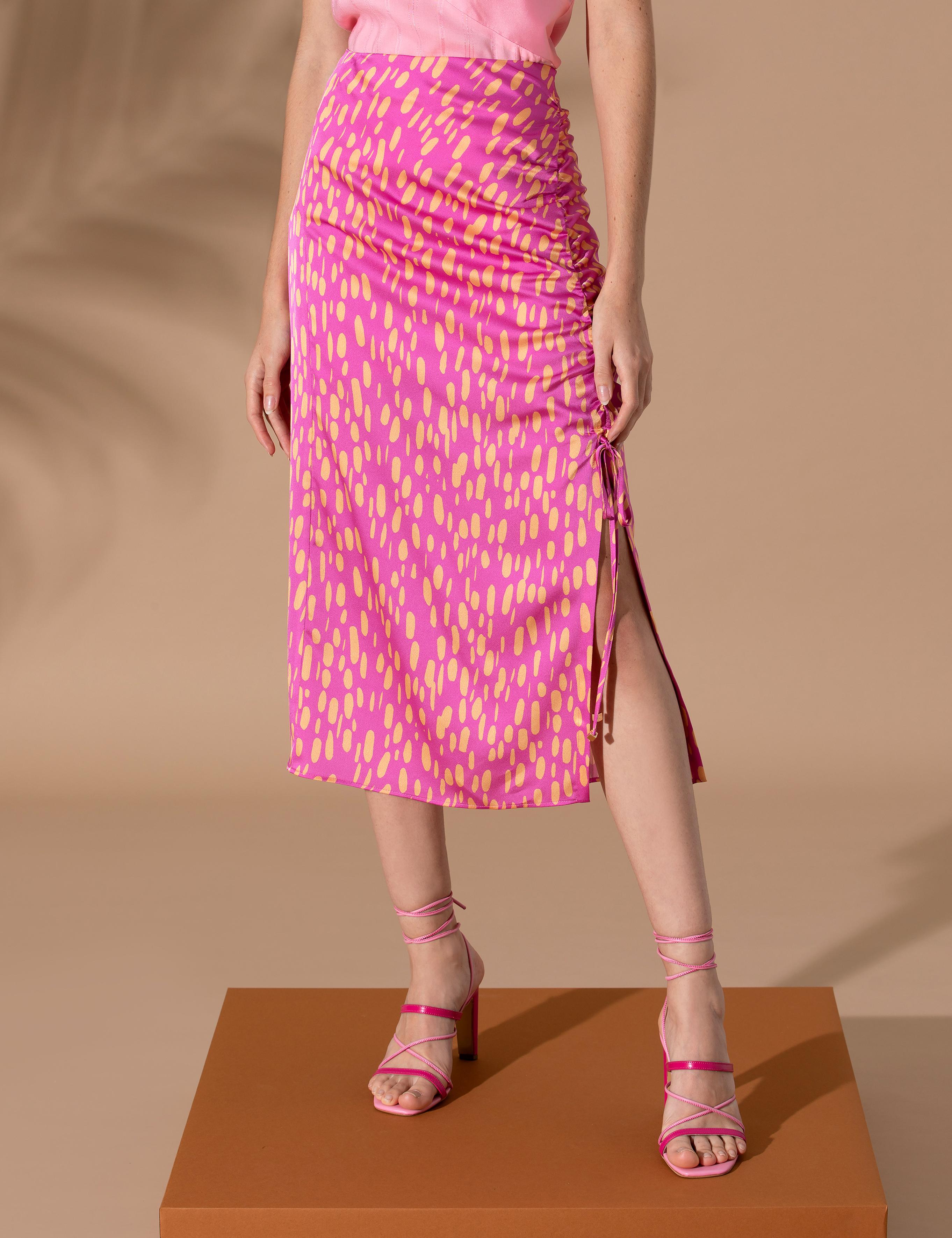 Menekşe Yırtmaç Detaylı Etek