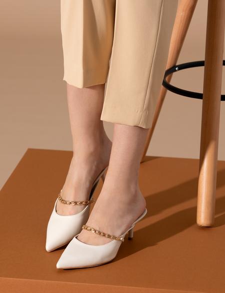 Bej Topuklu Terlik - 50249383018