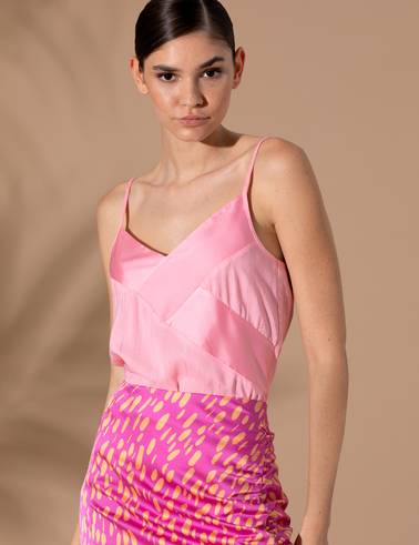 Pembe Askılı Regular Fit Bluz