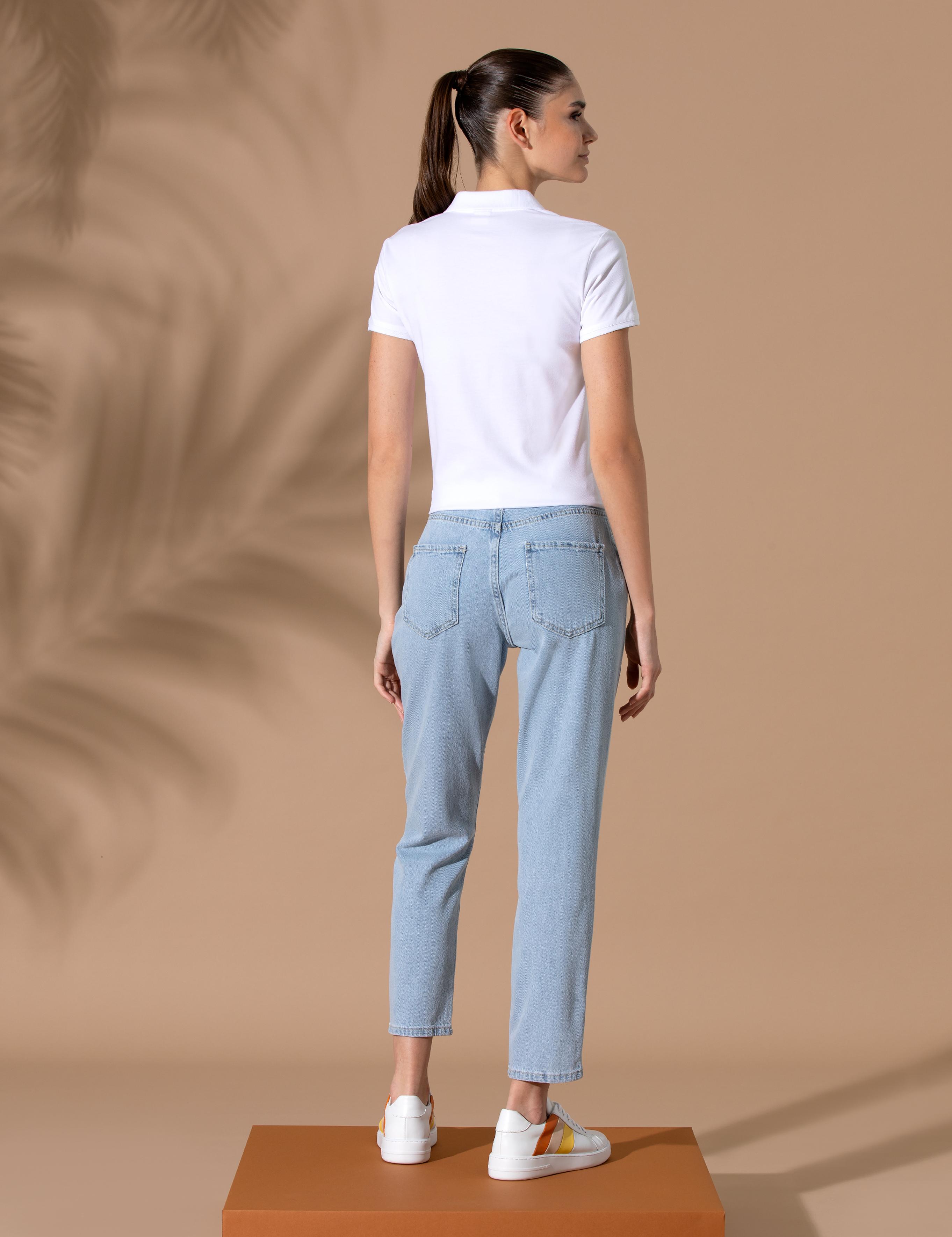 Açık Mavi Mom Fit Jean Pantolon