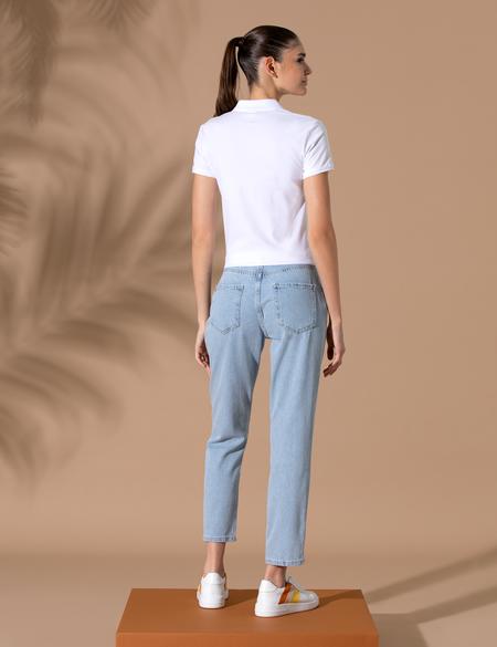 Açık Mavi Mom Fit Jean Pantolon - 50262575014