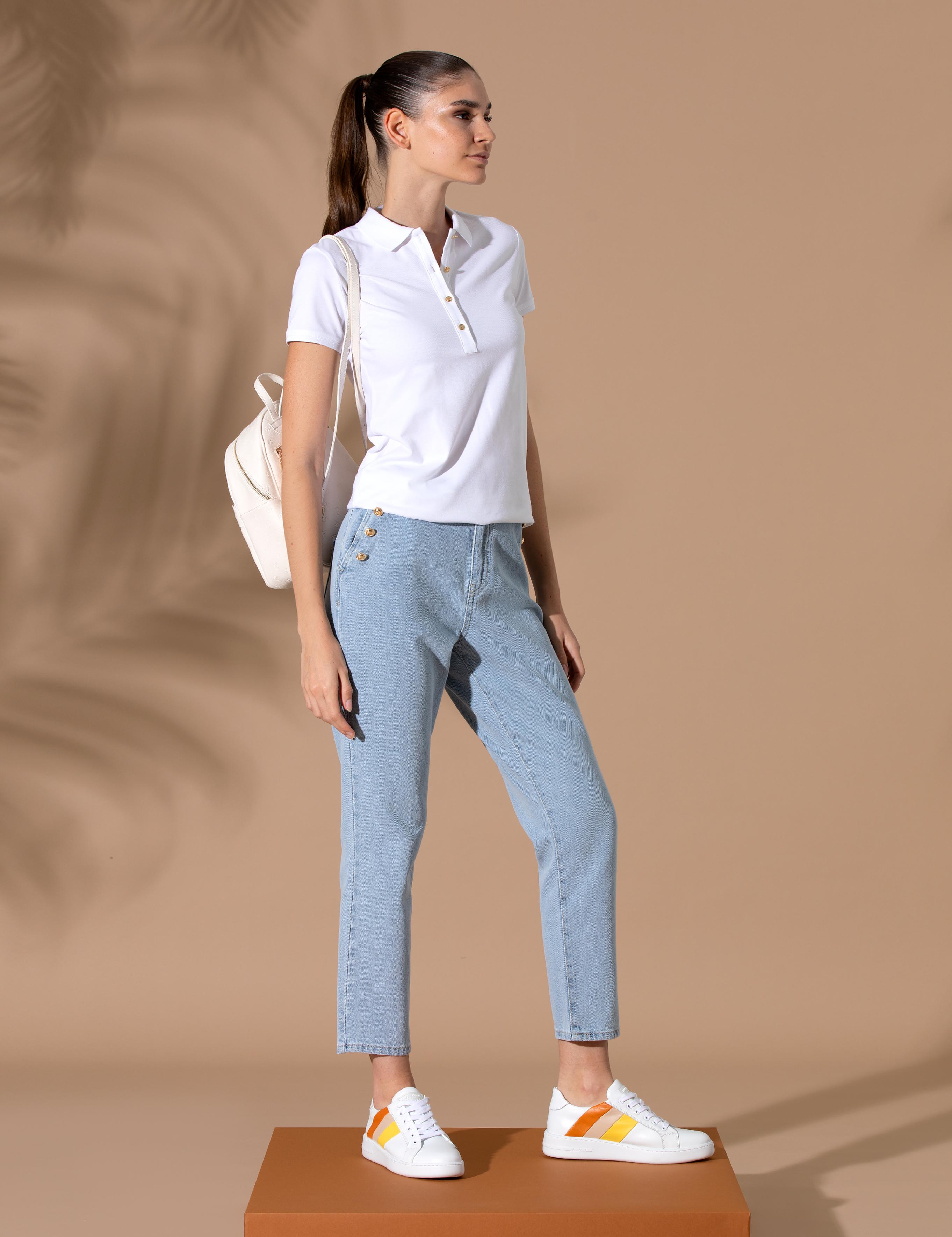 Açık Mavi Mom Fit Jean Pantolon