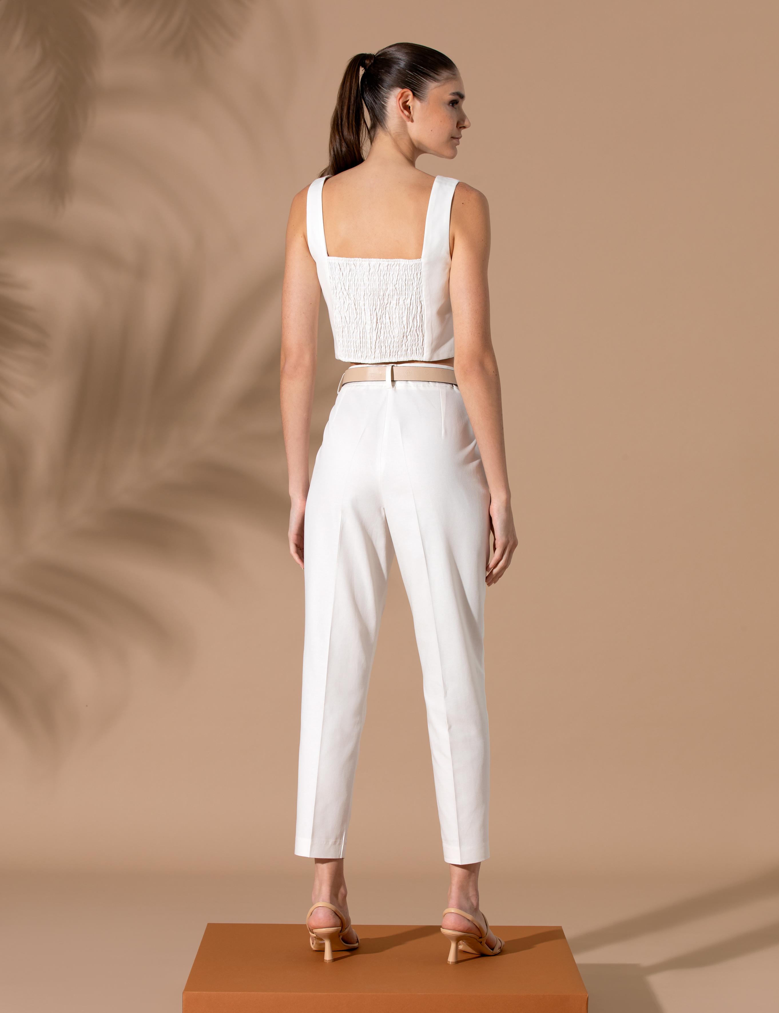 Ekru Havuç Fit Kumaş Pantolon