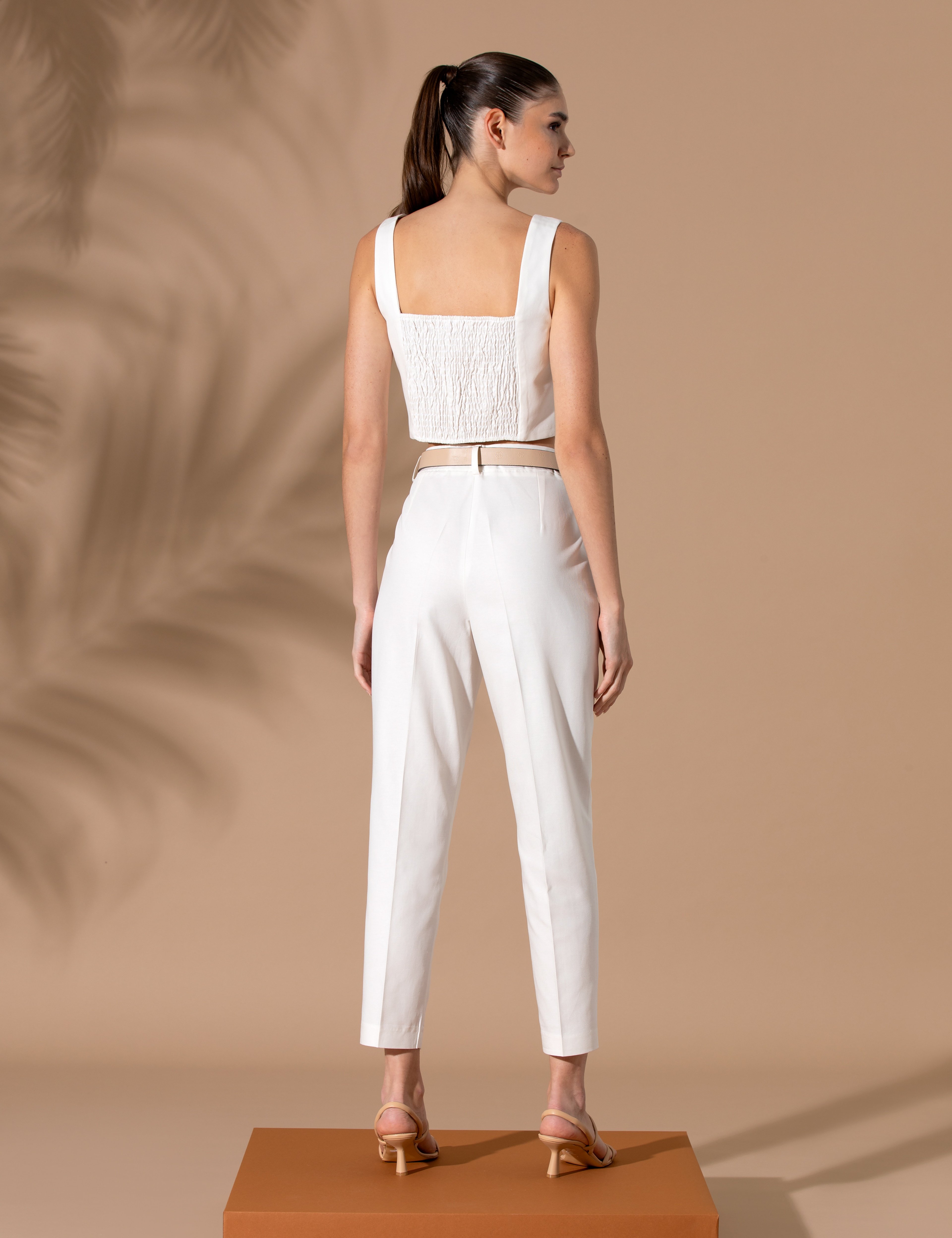 Ekru Havuç Fit Kumaş Pantolon - Image 4