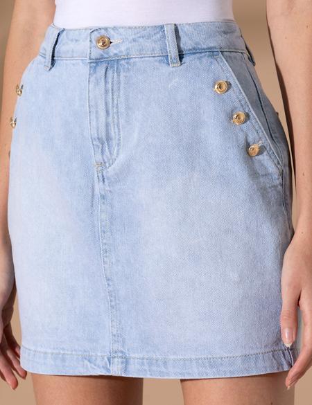 Açık Mavi Jean Etek - 50267454002