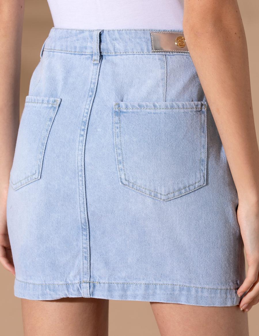 Açık Mavi Jean Etek
