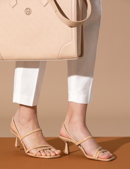 Bej Topuklu Sandalet - 50268260009