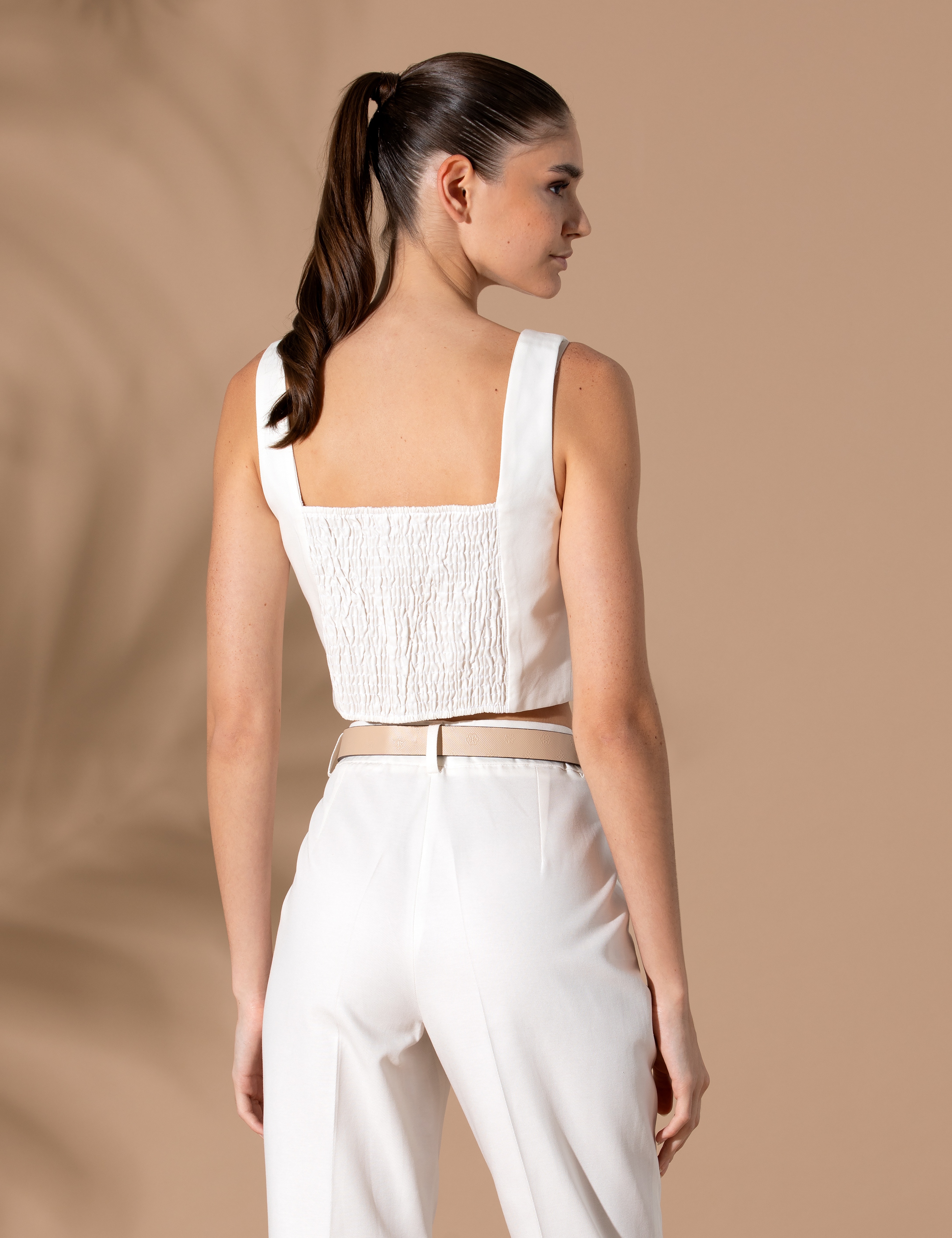 Ekru Crop Top Bluz - Image 5