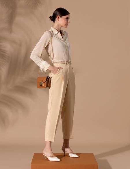Bej Kumaş Pantolon - 50269307016