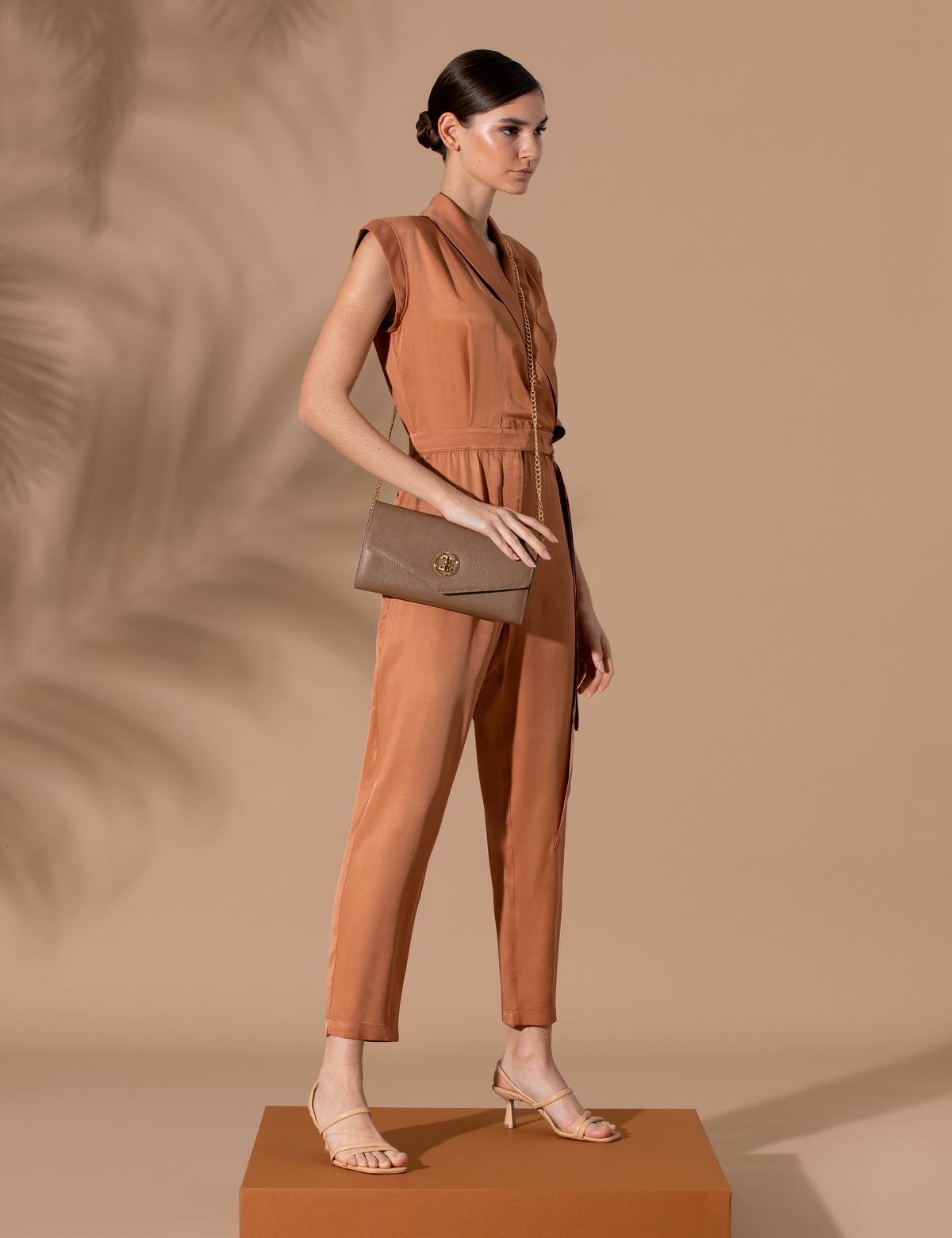 Kahverengi Comfort Fit Dokuma Tulum