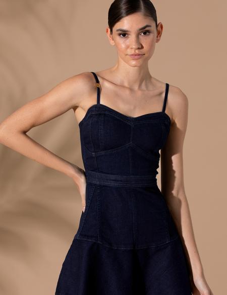 Koyu İndigo Slim Fit Jean Elbise - 50267552003