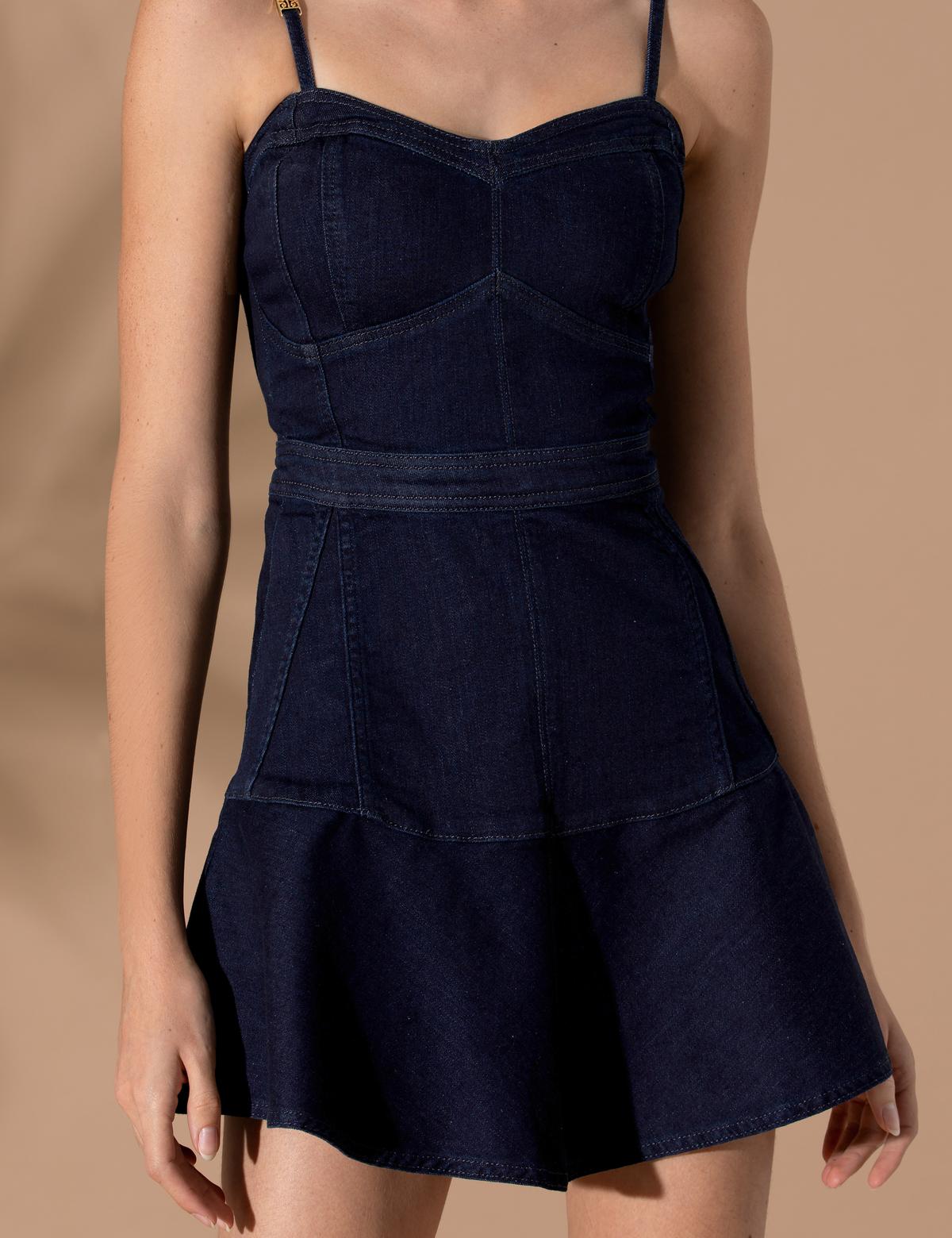 Koyu İndigo Slim Fit Jean Elbise - 50267552003