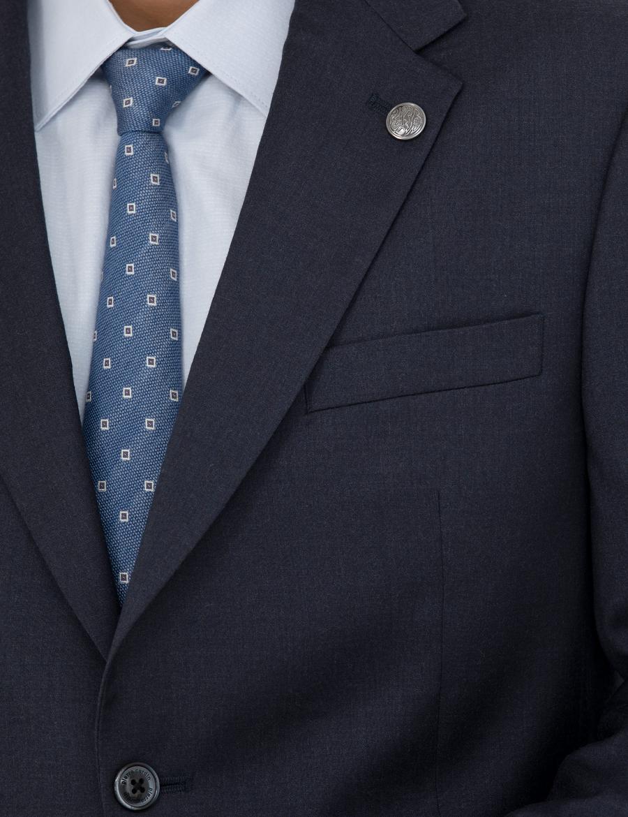 %100 Yün Lacivert Slim Fit Takım Elbise