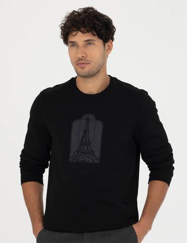 Siyah Regular Fit Sweatshirt