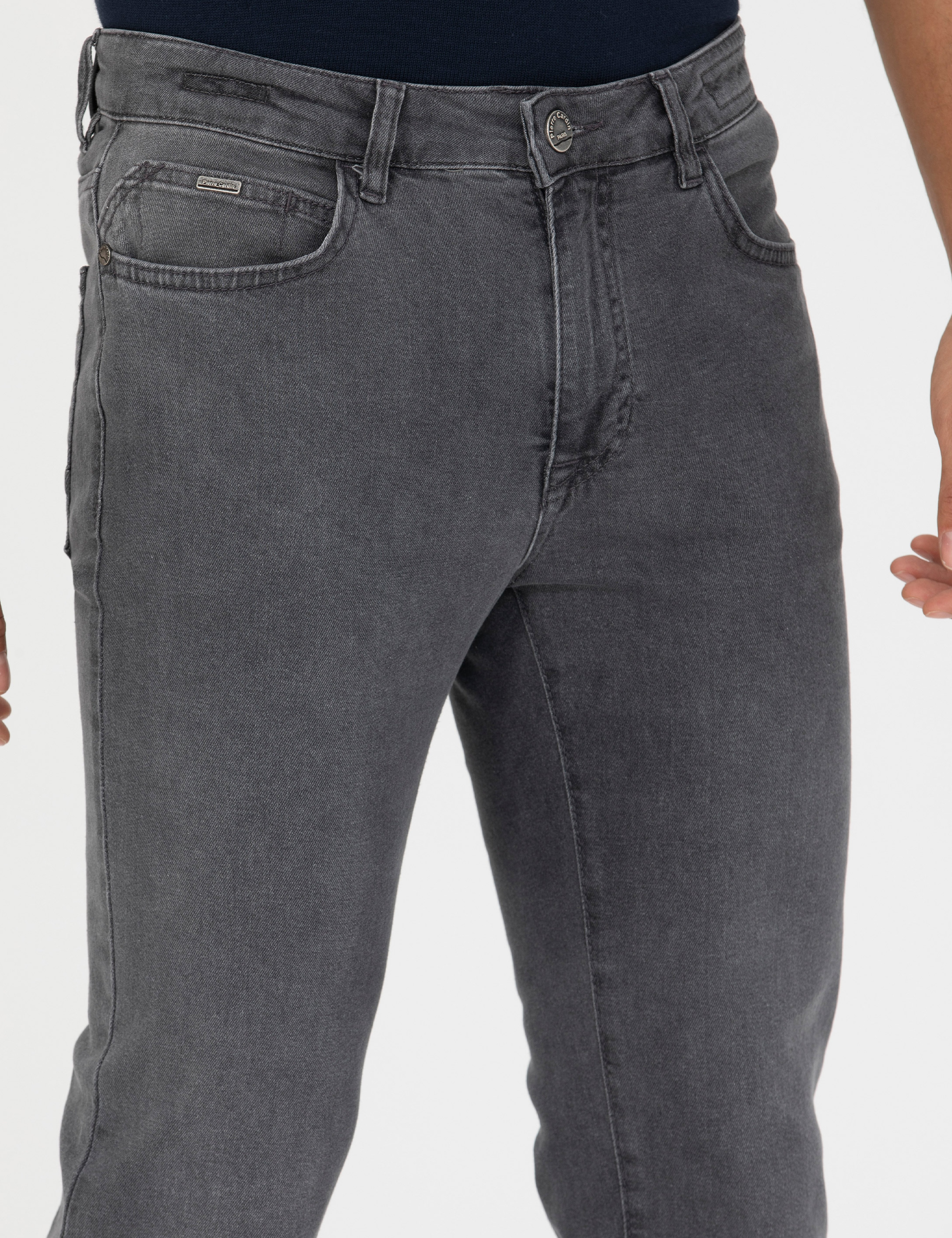 Antrasit Slim Fit Jean Pantolon - Image 5