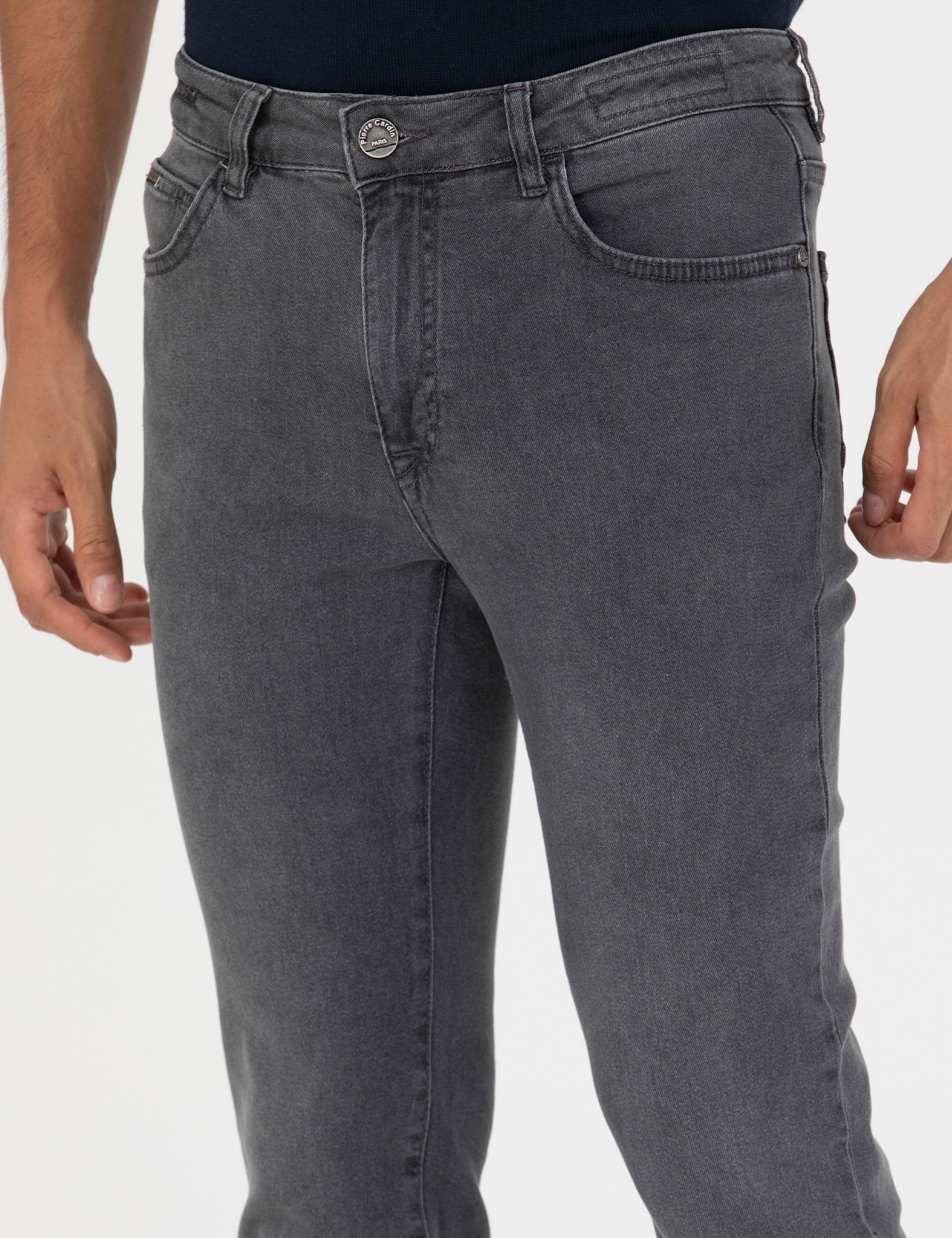Antrasit Slim Fit Jean Pantolon - Image 6