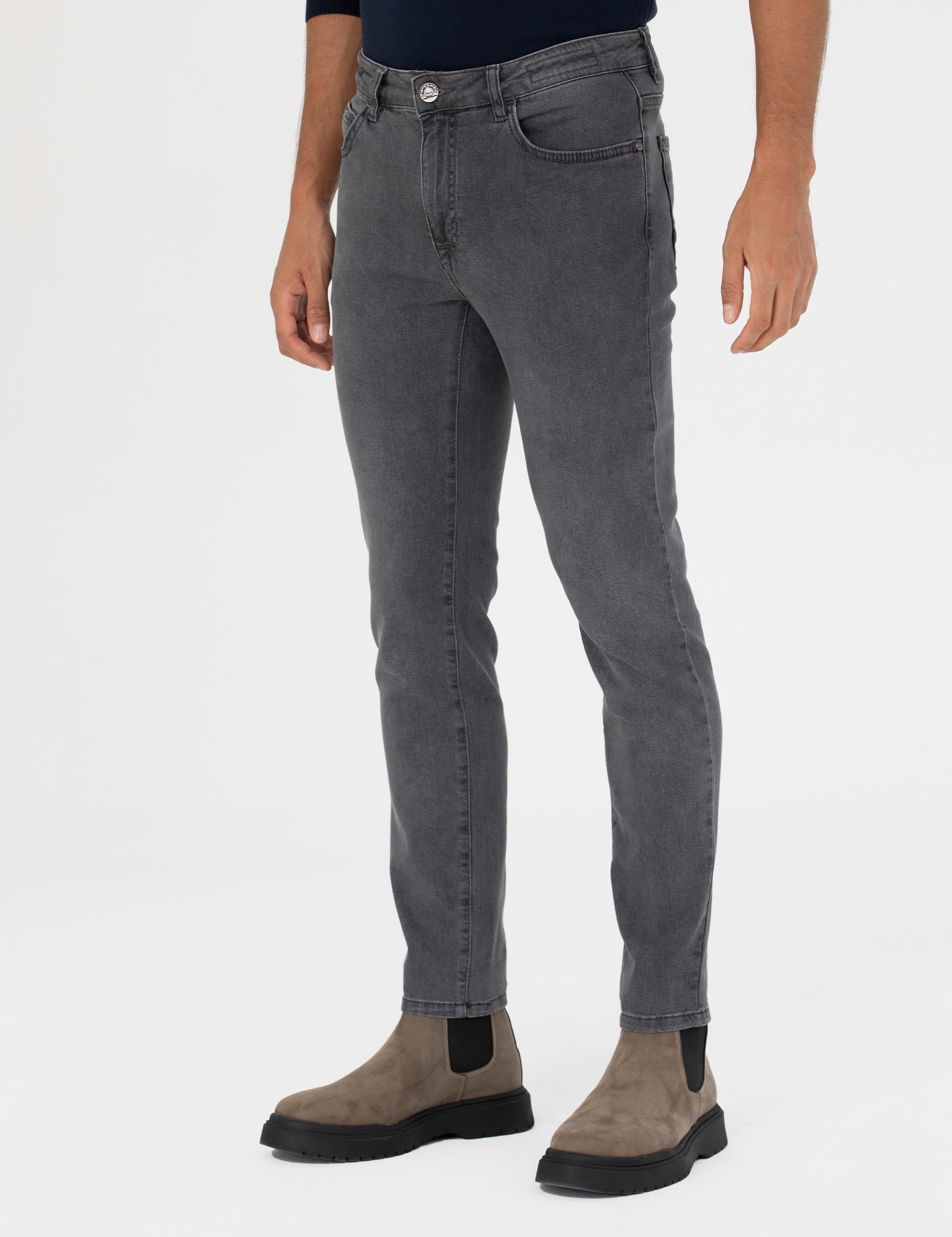 Antrasit Slim Fit Jean Pantolon