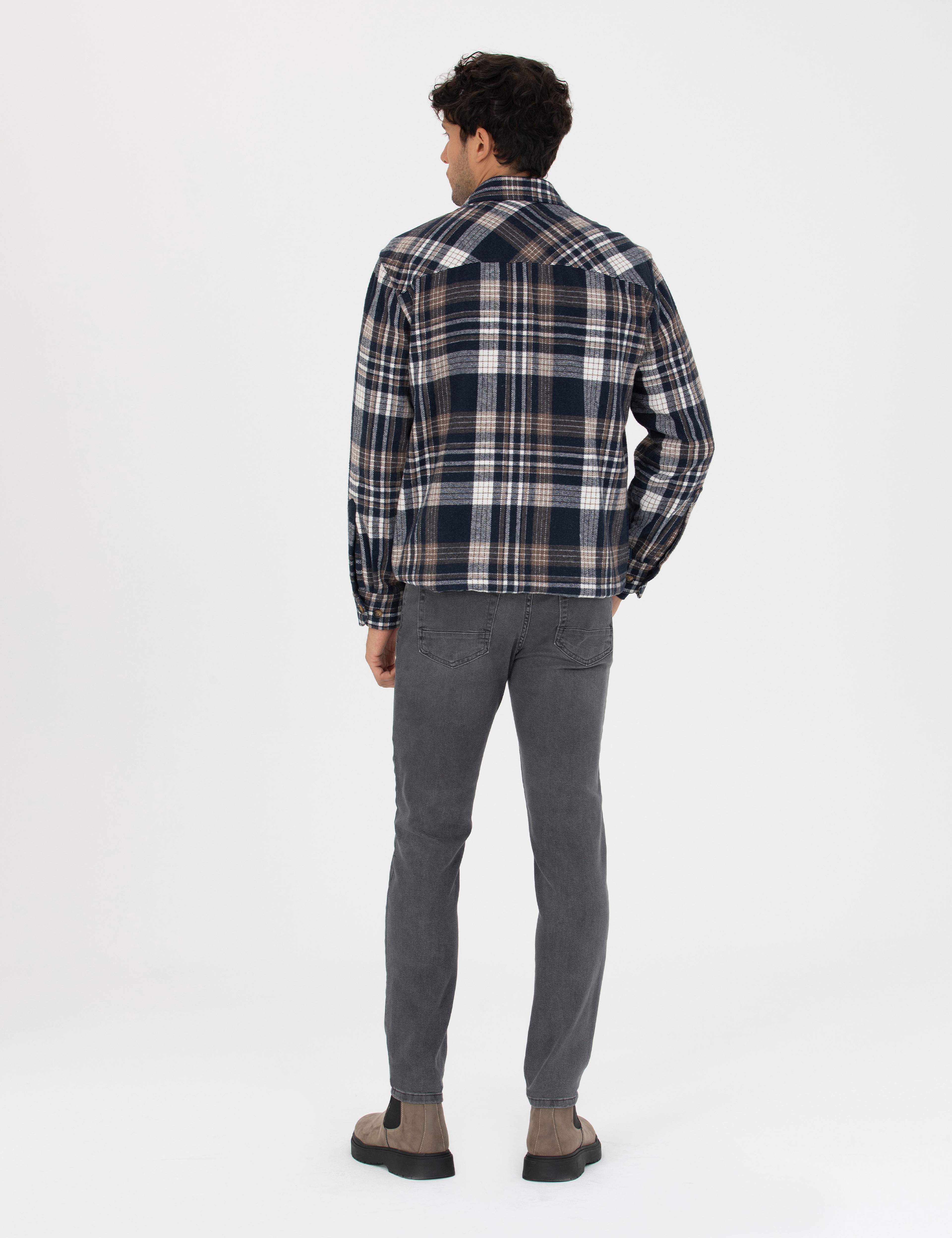 Antrasit Slim Fit Jean Pantolon
