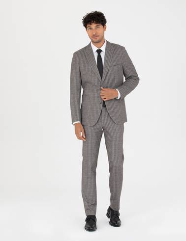 Kahverengi Ex. Slim Fit Takım Elbise