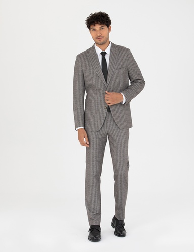 Kahverengi Ex. Slim Fit Takım Elbise
