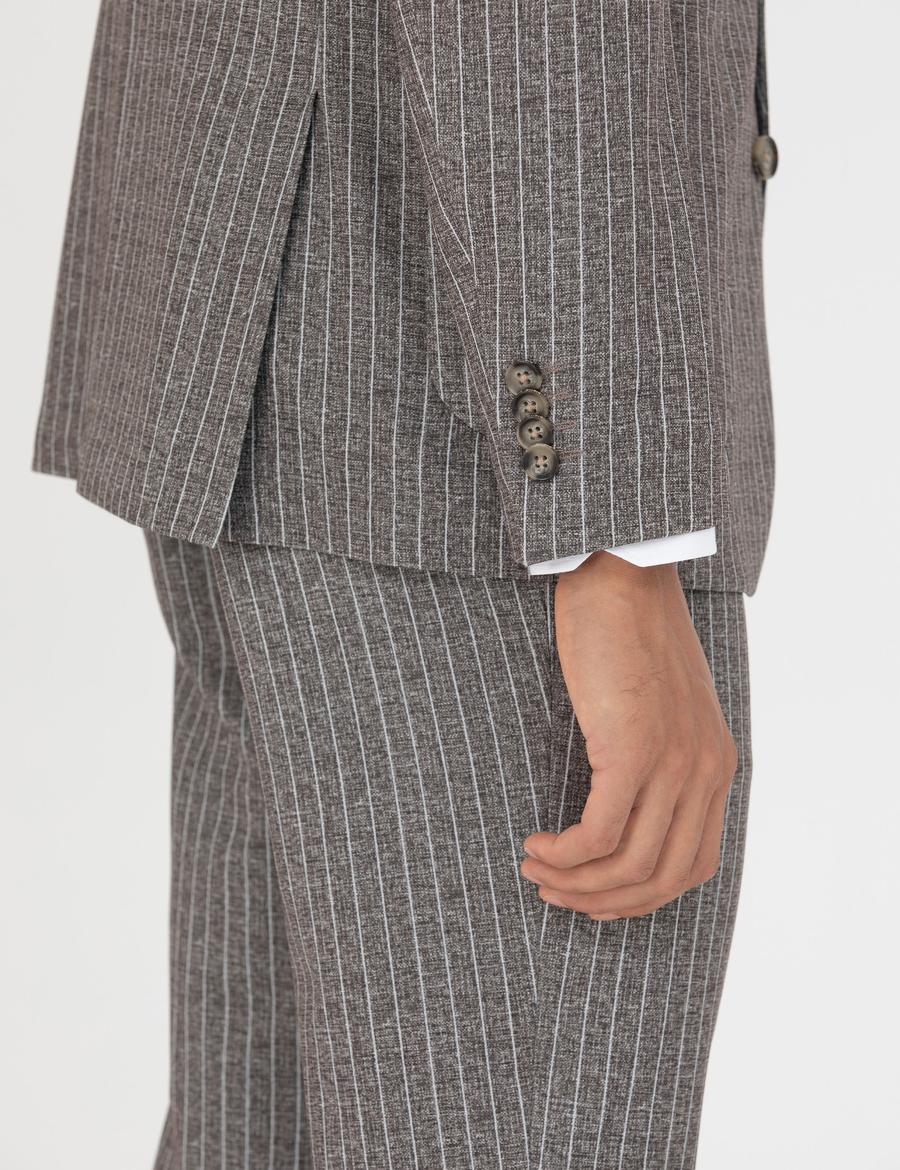 Kahverengi Ex. Slim Fit Takım Elbise