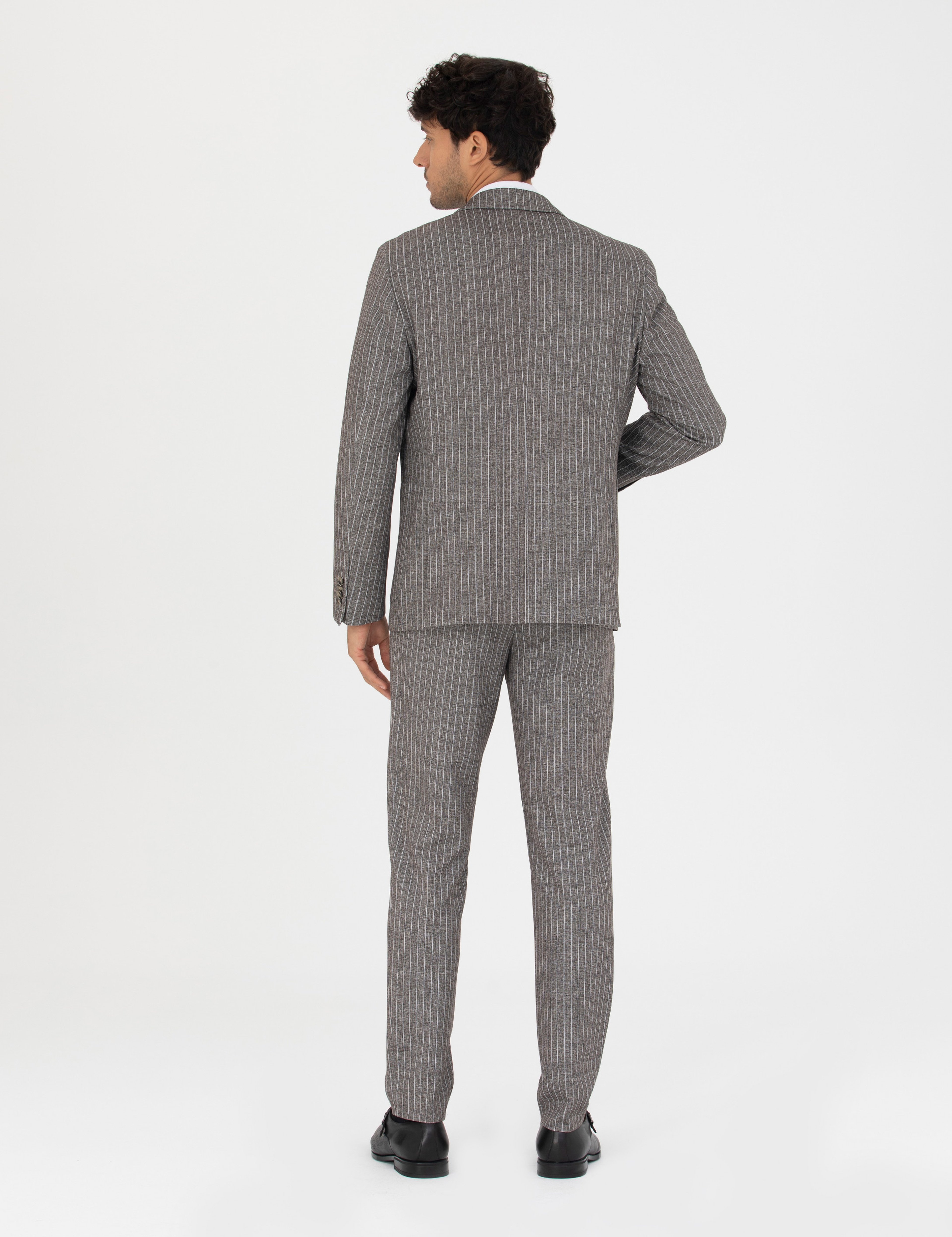 Kahverengi Ex. Slim Fit Takım Elbise - Image 5