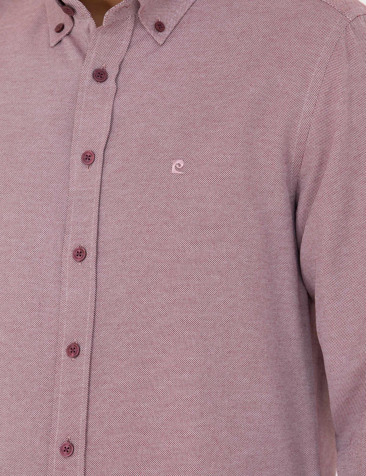 Bordo Slim Fit Uzun Kollu Gömlek - 50275814063