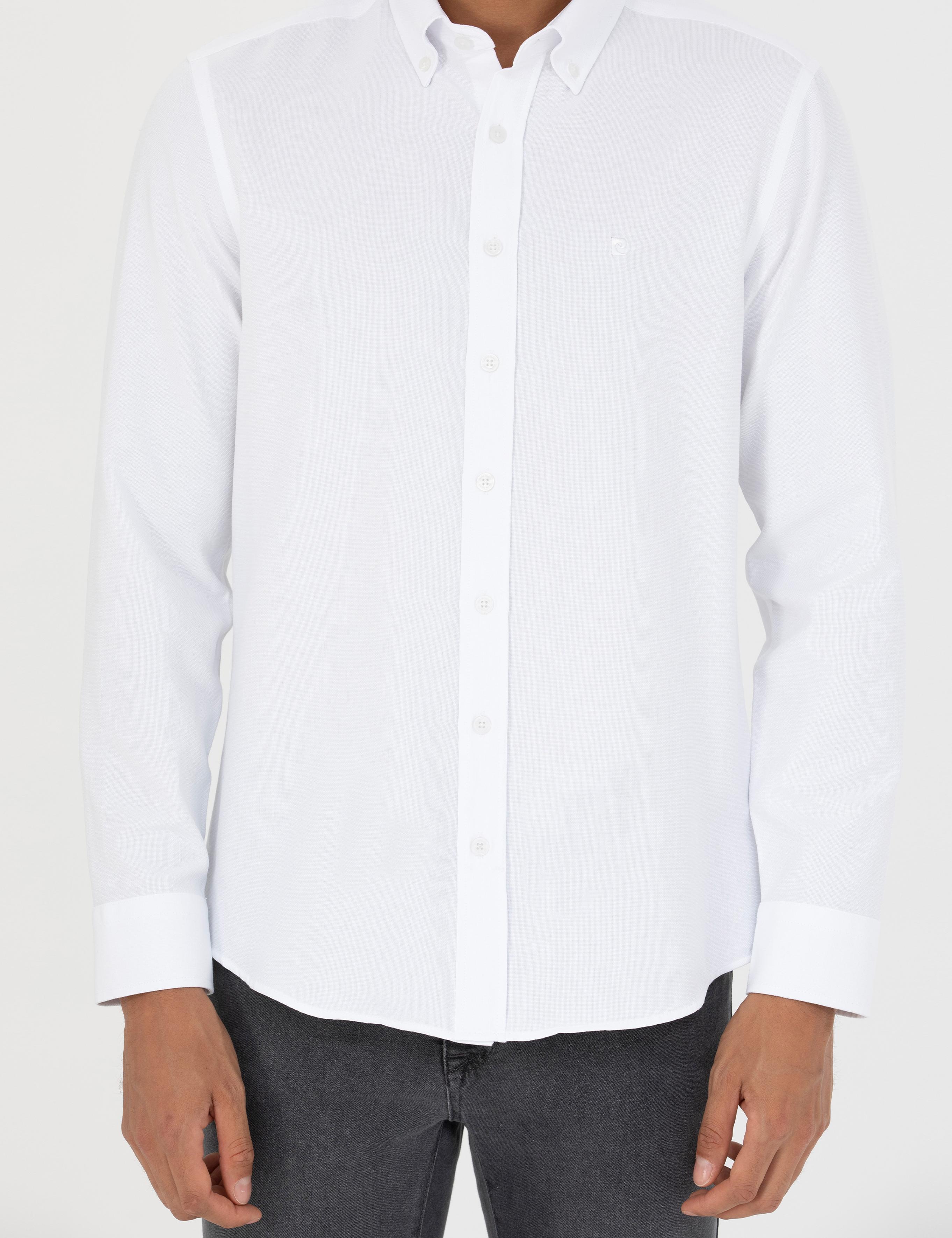 Beyaz Slim Fit Uzun Kollu Gömlek