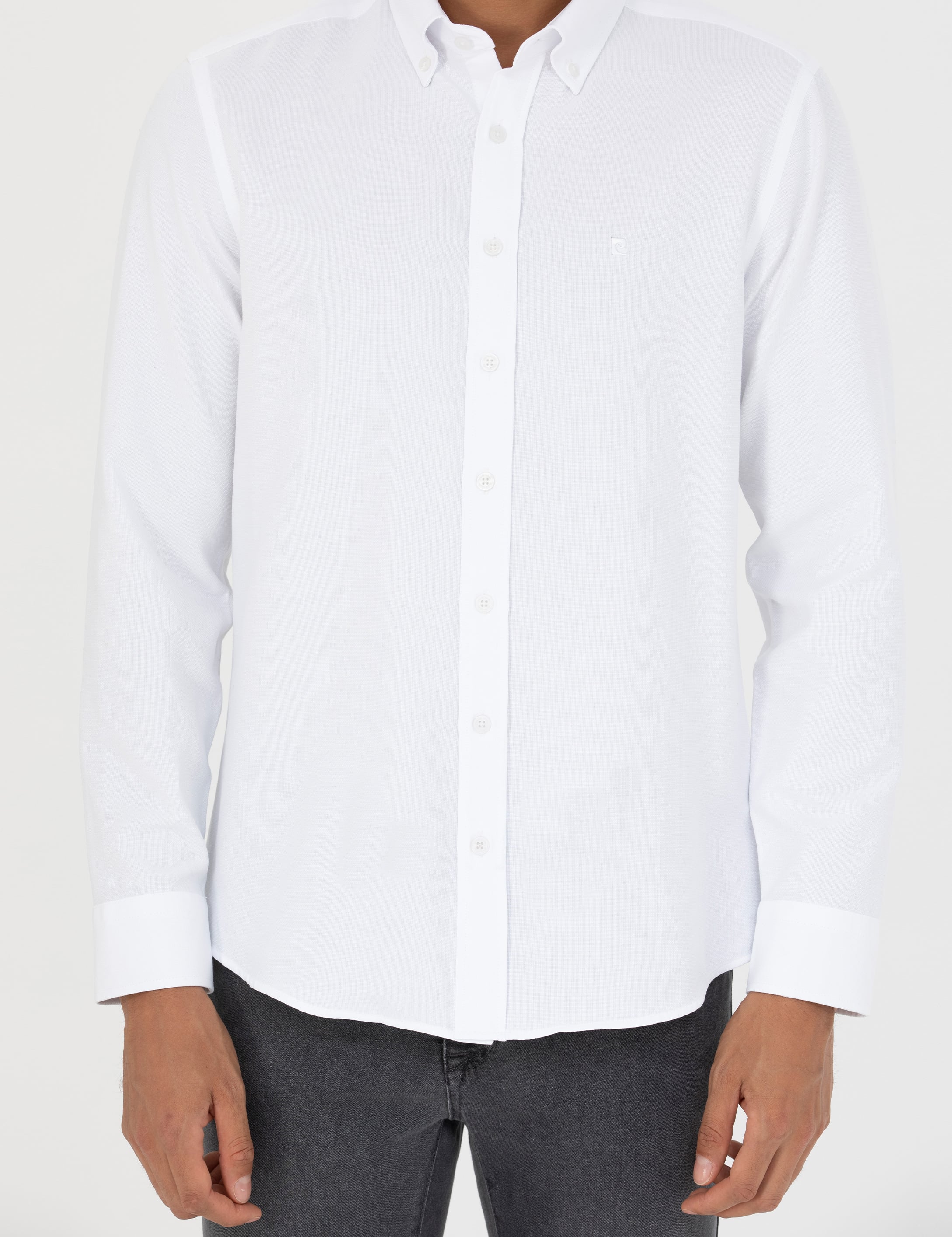 Beyaz Slim Fit Uzun Kollu Gömlek