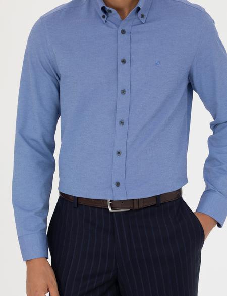 Lacivert Slim Fit Uzun Kollu Gömlek - 50275815037
