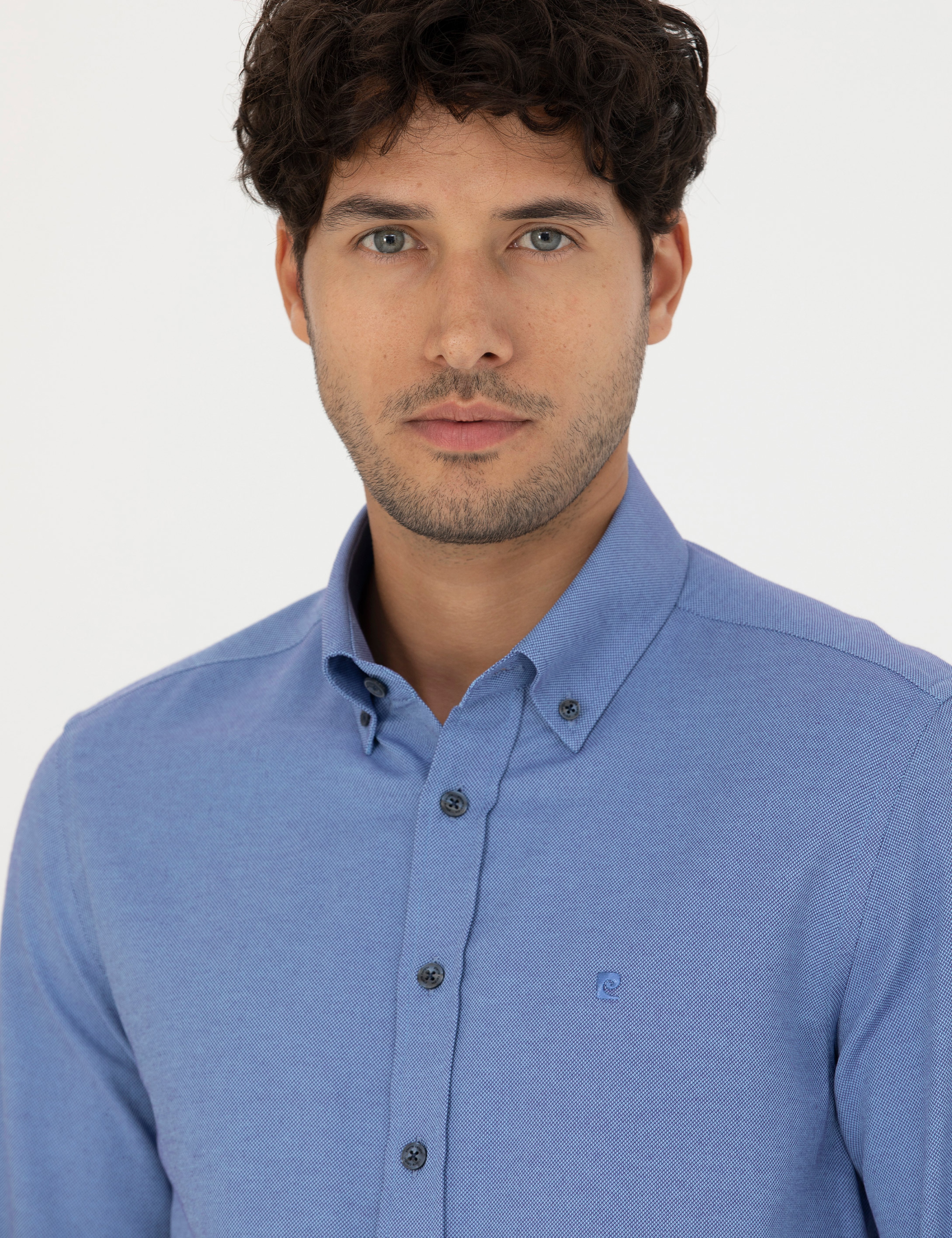 Lacivert Slim Fit Uzun Kollu Gömlek - Image 2
