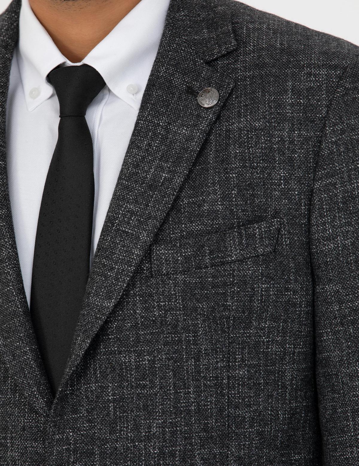 Füme Ekstra Slim Fit Yün Karışımlı Blazer Ceket - 50273154074