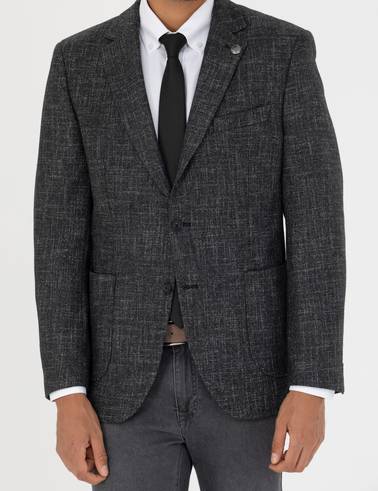 Füme Ekstra Slim Fit Yün Karışımlı Blazer Ceket