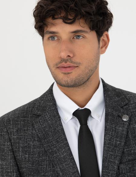 Füme Ekstra Slim Fit Yün Karışımlı Blazer Ceket - 50273154074