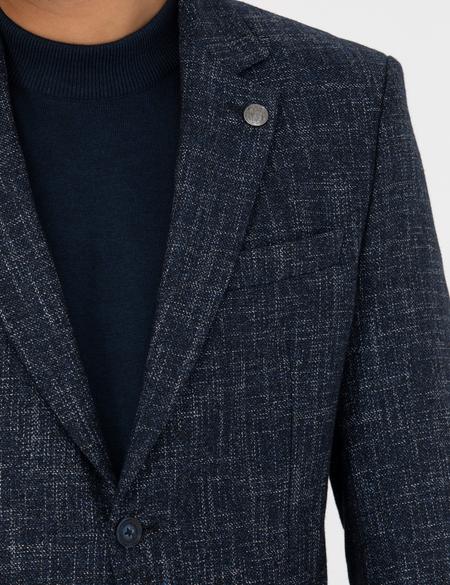 Açık Lacivert Ekstra Slim Fit Yün Karışımlı Blazer Ceket - 50273154143