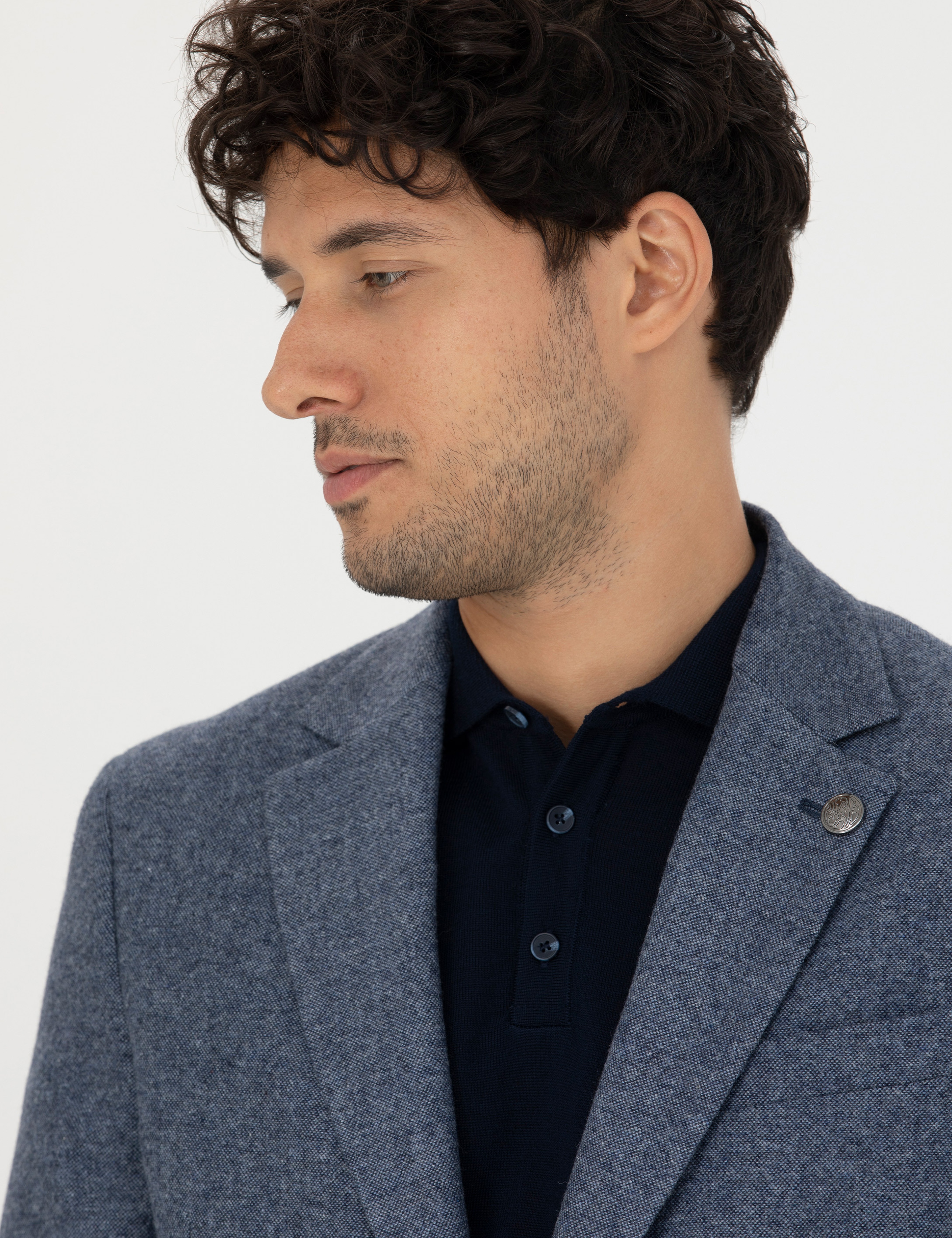 Saks Yün Karışımlı Slim Fit Ceket - Image 2